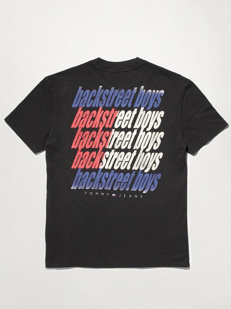 Camiseta Tommy Hilfiger Organic Algodon Backstreet Boys Negros | MX_W21464