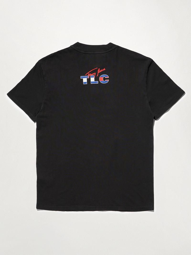 Camiseta Tommy Hilfiger Organic Algodon TLC Oversized Negros | MX_W21473