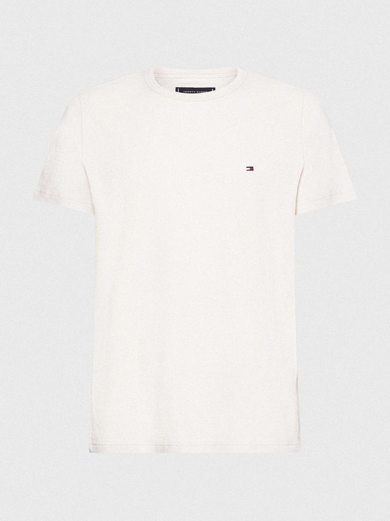 Camiseta Tommy Hilfiger Organic cotton and linen Blancos | MX_M31057