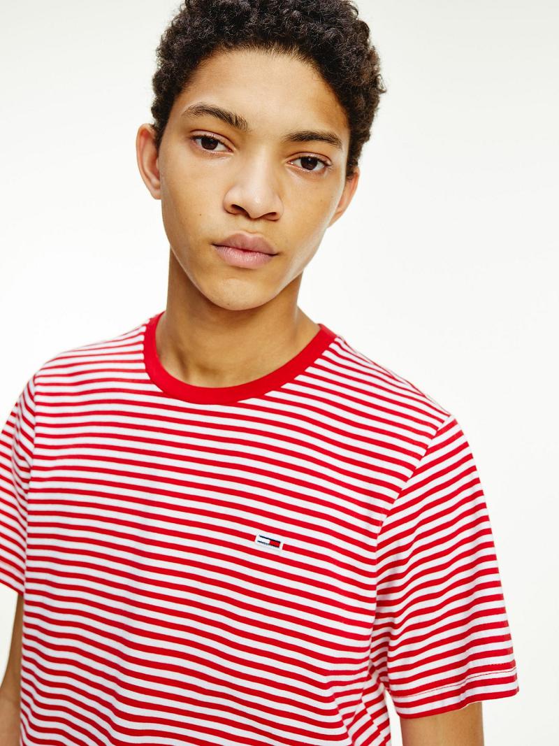 Camiseta Tommy Hilfiger Organic cotton classics stripe Rojos Blancos | MX_M31059