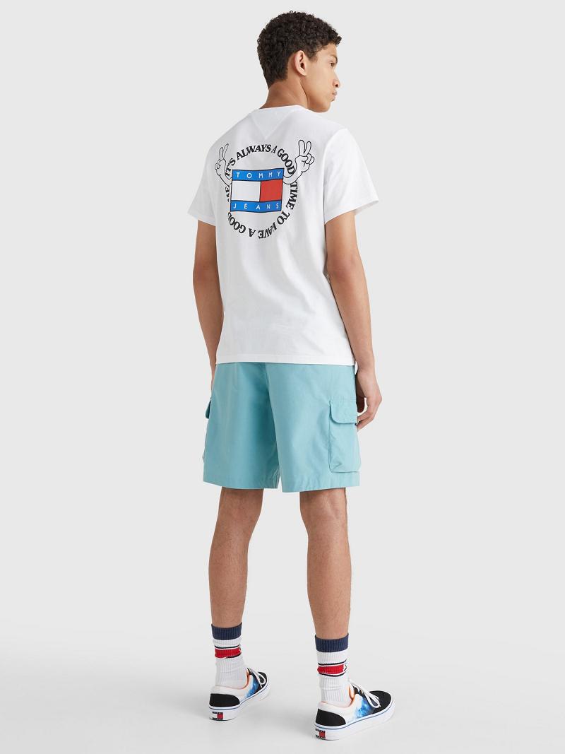 Camiseta Tommy Hilfiger Peace logo Blancos | MX_M31064