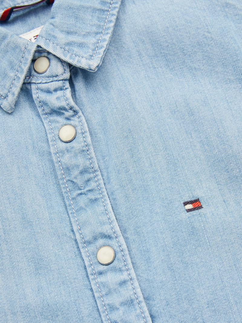 Camiseta Tommy Hilfiger Puff Sleeve Denim Shirt Azules | MX_G1256