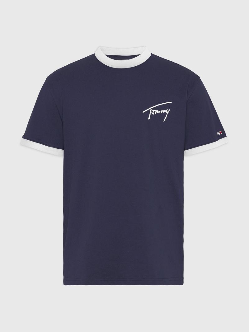 Camiseta Tommy Hilfiger Signature Azul Marino | MX_M31067