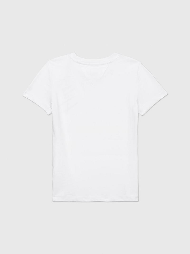 Camiseta Tommy Hilfiger Signature Blancos | MX_B2202