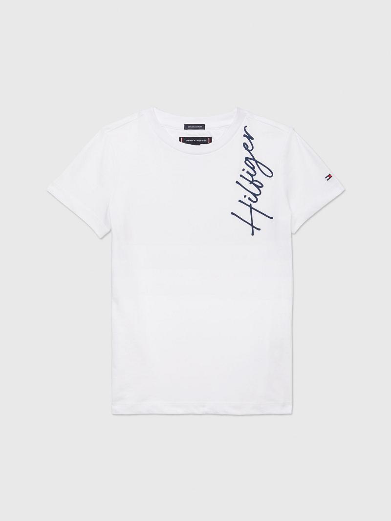 Camiseta Tommy Hilfiger Signature Blancos | MX_G1257