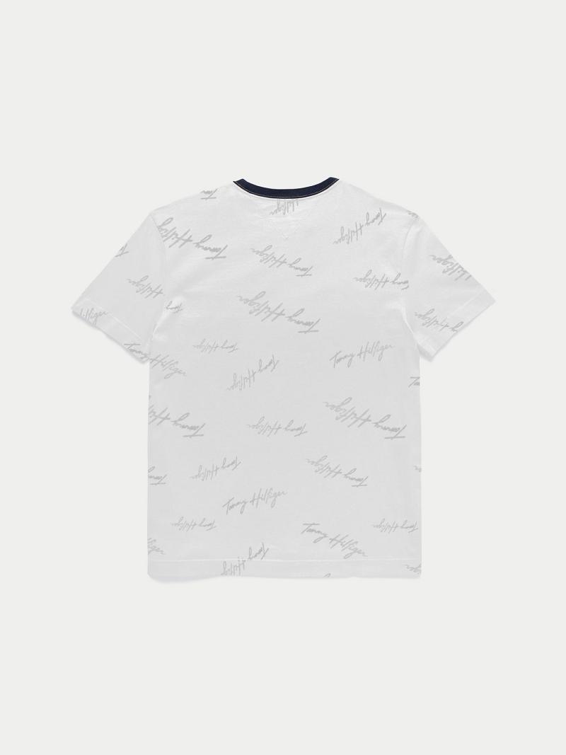 Camiseta Tommy Hilfiger Signature Flag Blancos | MX_G1258