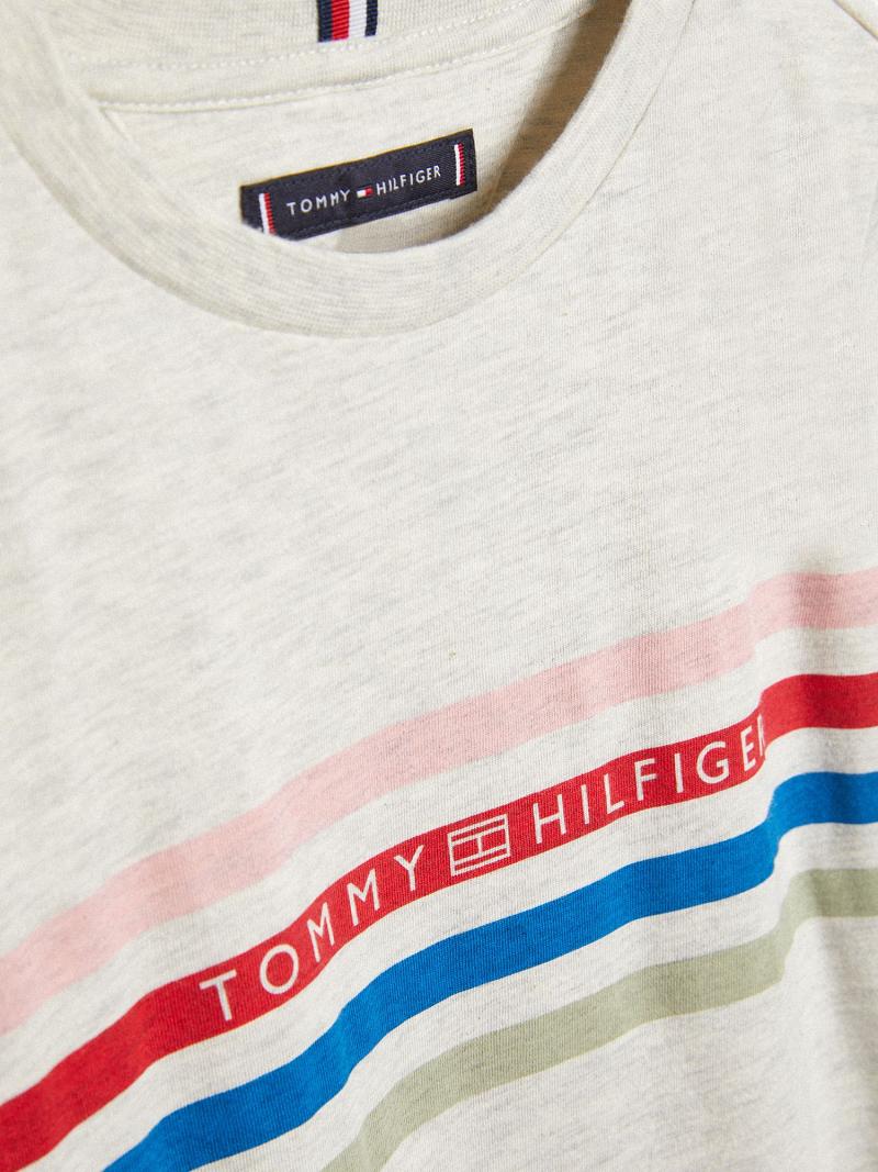 Camiseta Tommy Hilfiger Spring Stripe Blancos | MX_B2209