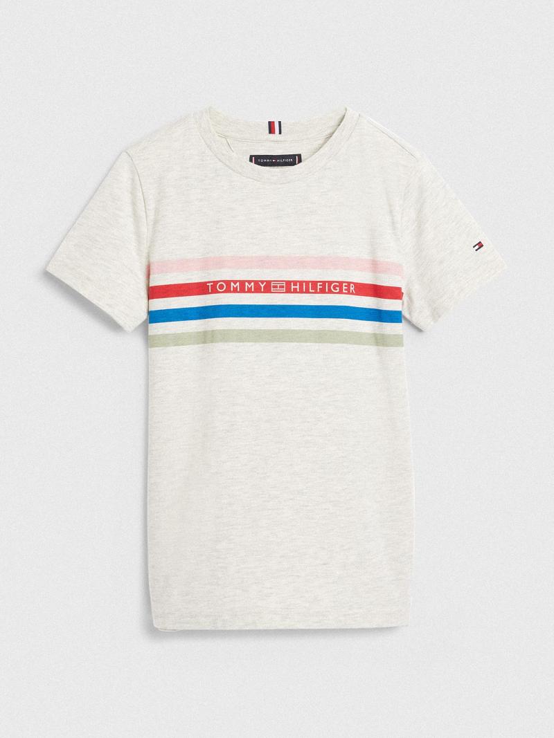 Camiseta Tommy Hilfiger Spring Stripe Blancos | MX_G1263