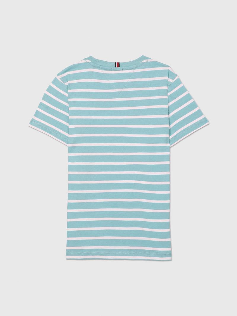 Camiseta Tommy Hilfiger Stripe Aqua | MX_G1265