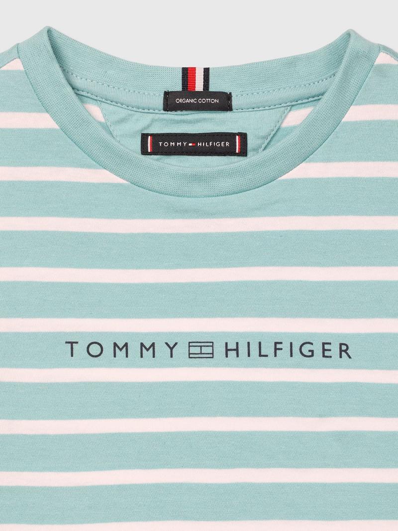 Camiseta Tommy Hilfiger Stripe Aqua | MX_G1265