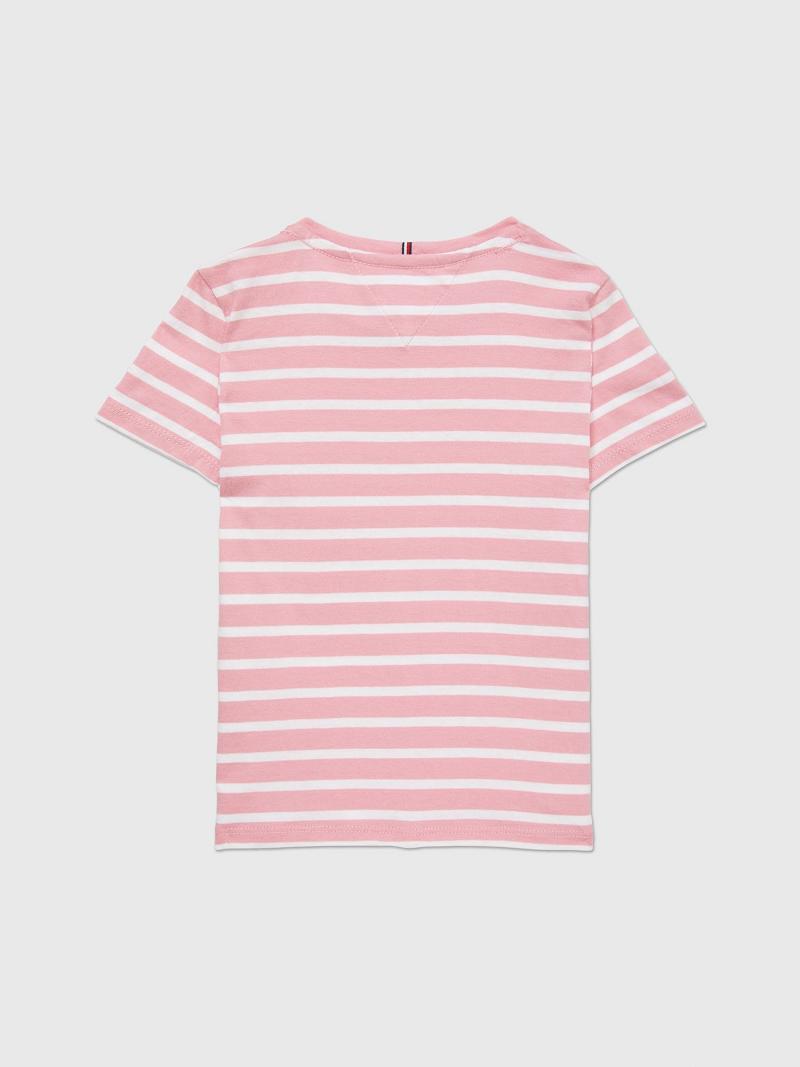 Camiseta Tommy Hilfiger Stripe Rosas | MX_G1264