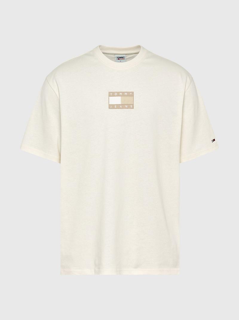 Camiseta Tommy Hilfiger Sun Washed Logo Blancos | MX_M31074