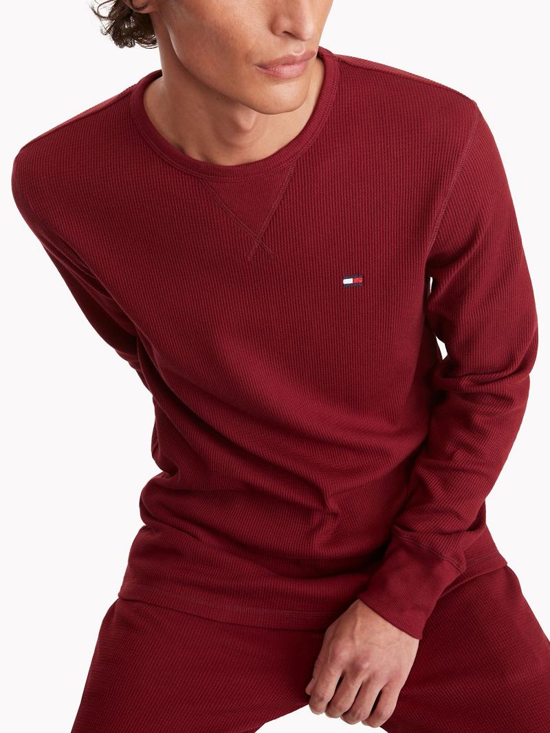 Camiseta Tommy Hilfiger Thermal crewneck Rojos | MX_M31079