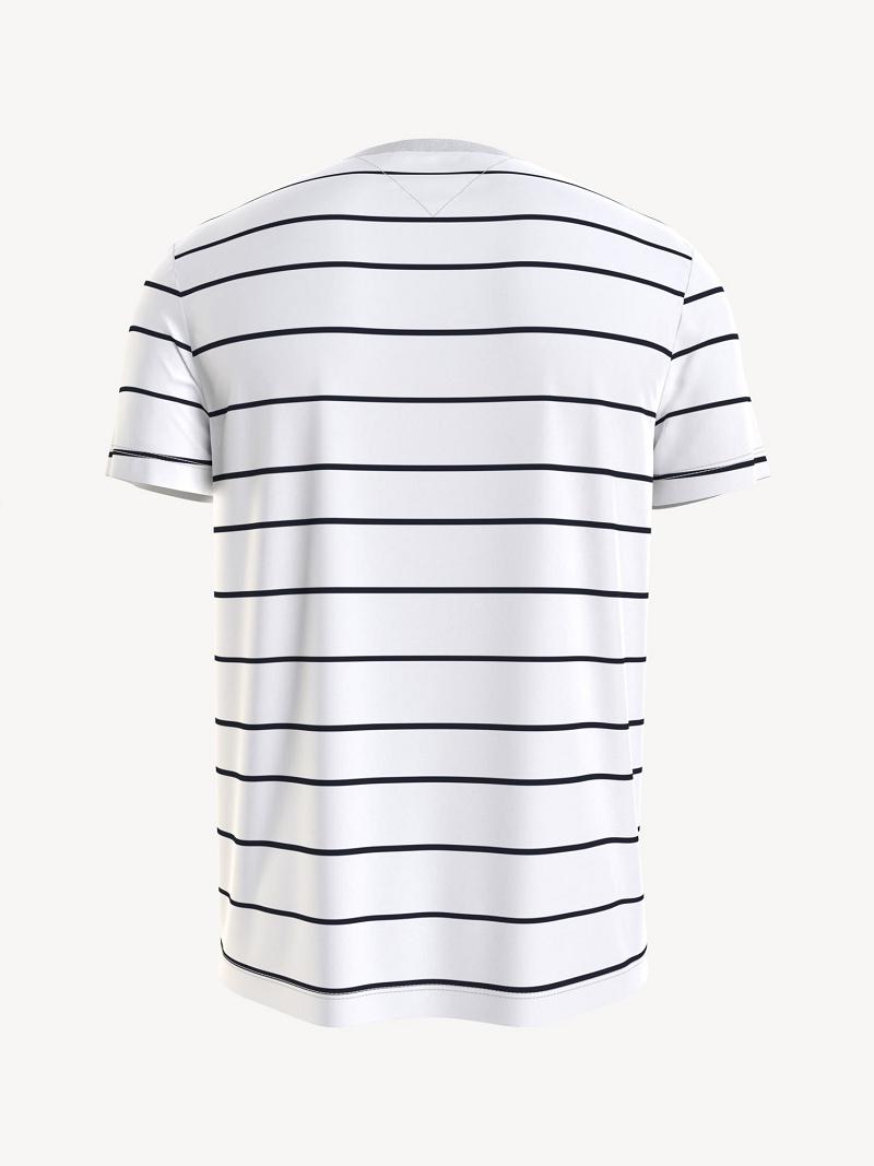 Camiseta Tommy Hilfiger Thin stripe Blancos | MX_M31080