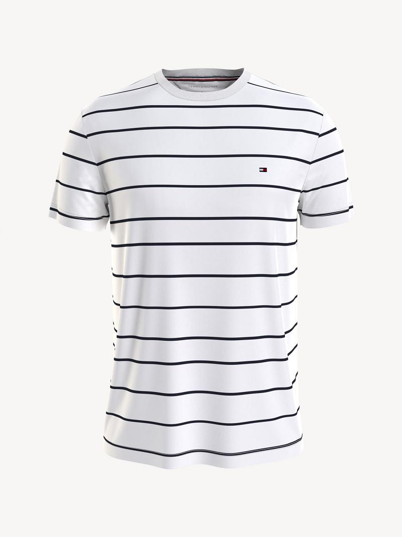 Camiseta Tommy Hilfiger Thin stripe Blancos | MX_M31080