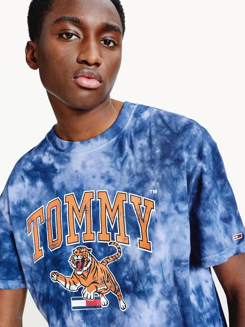 Camiseta Tommy Hilfiger Tie-dye tiger Azules | MX_M31084