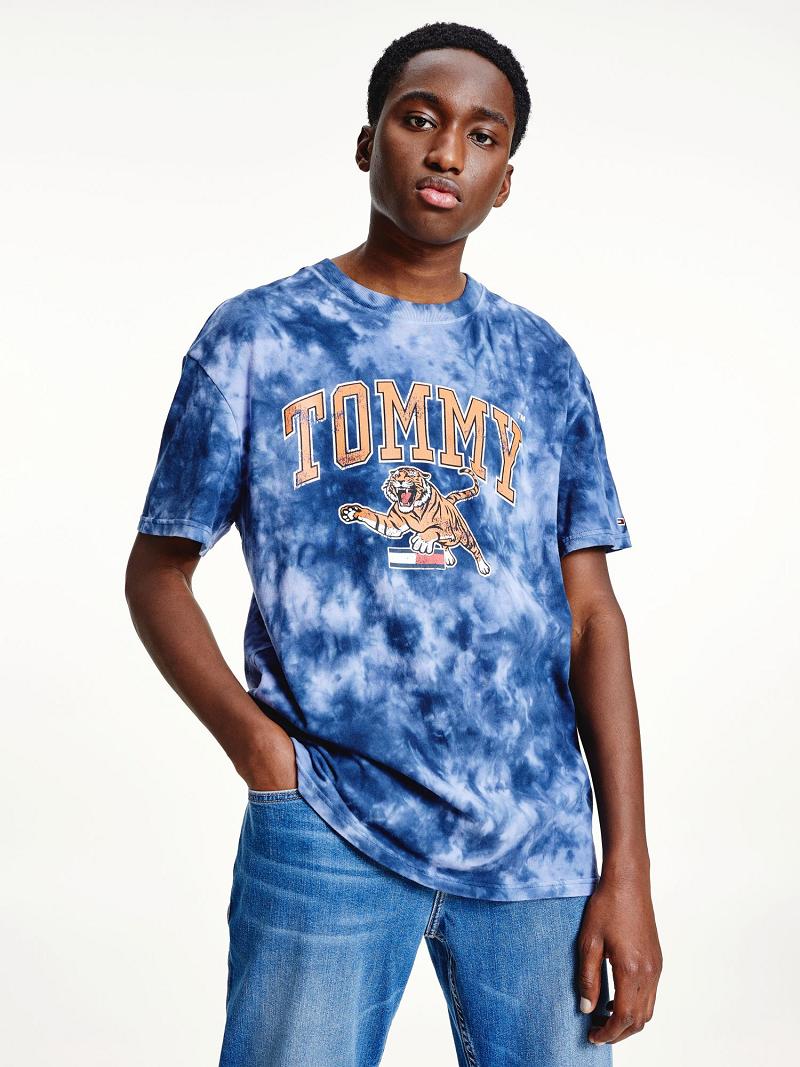 Camiseta Tommy Hilfiger Tie-dye tiger Azules | MX_M31084