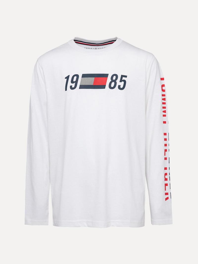 Camiseta Tommy Hilfiger Toddler\' Long Sleeve Logo Blancos | MX_B2212