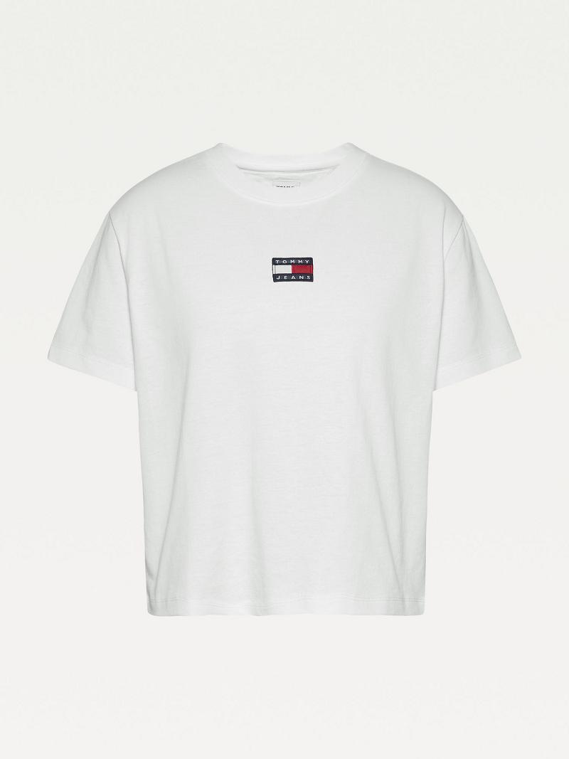 Camiseta Tommy Hilfiger Tommy Badge Blancos | MX_W21483