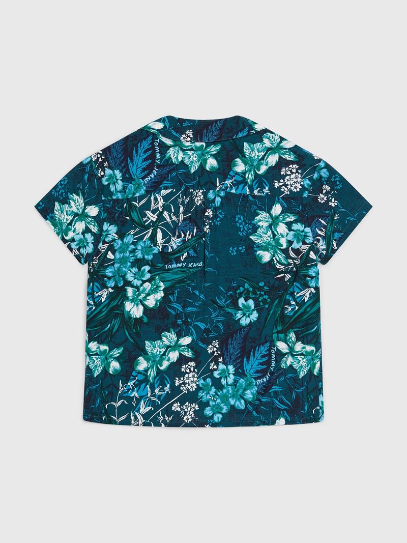 Camiseta Tommy Hilfiger Tropical Print Verdes | MX_G1271