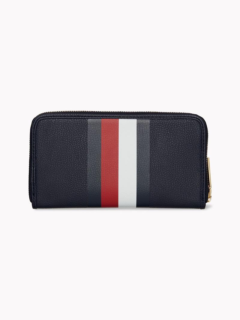 Carteras Tommy Hilfiger Large Stripe Azul Marino | MX_W21712