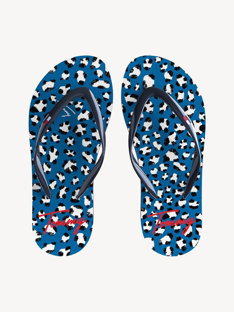 Chanclas Tommy Hilfiger Big Cheetah Azules | MX_G1293