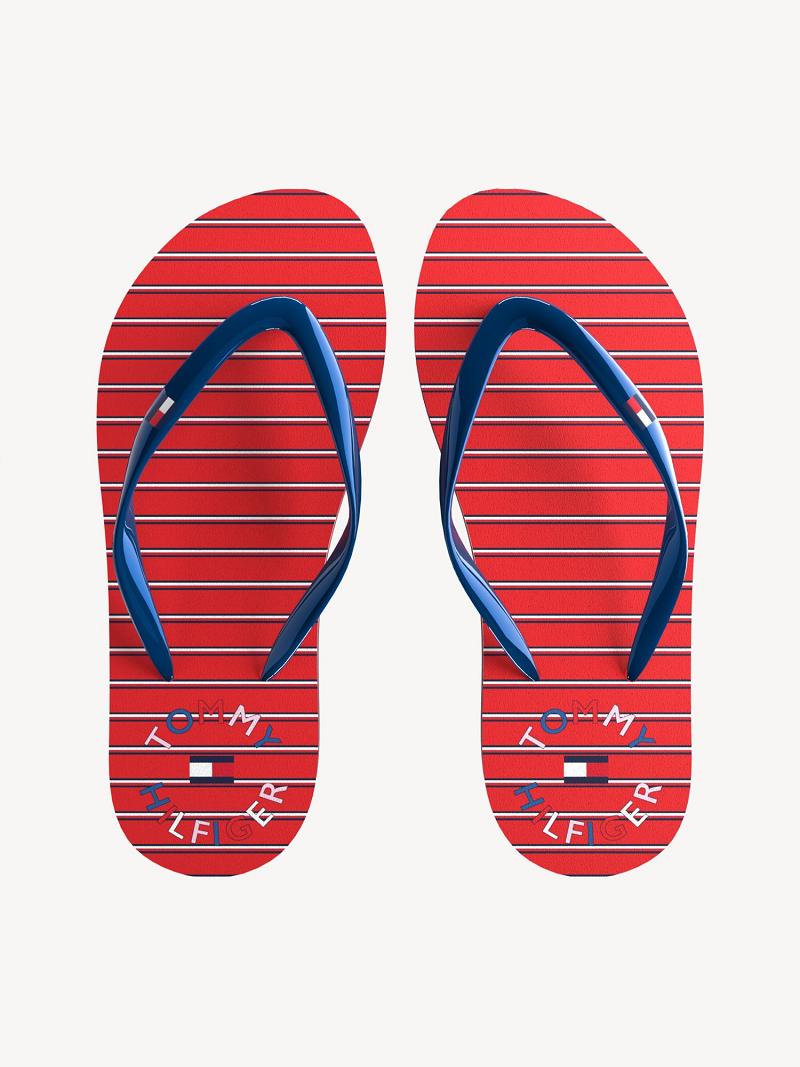 Chanclas Tommy Hilfiger Big Stripe Rojos | MX_G1296