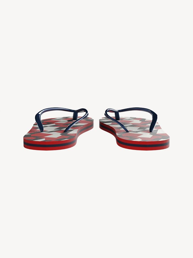 Chanclas Tommy Hilfiger Jigsaw Print Rojos | MX_B2228