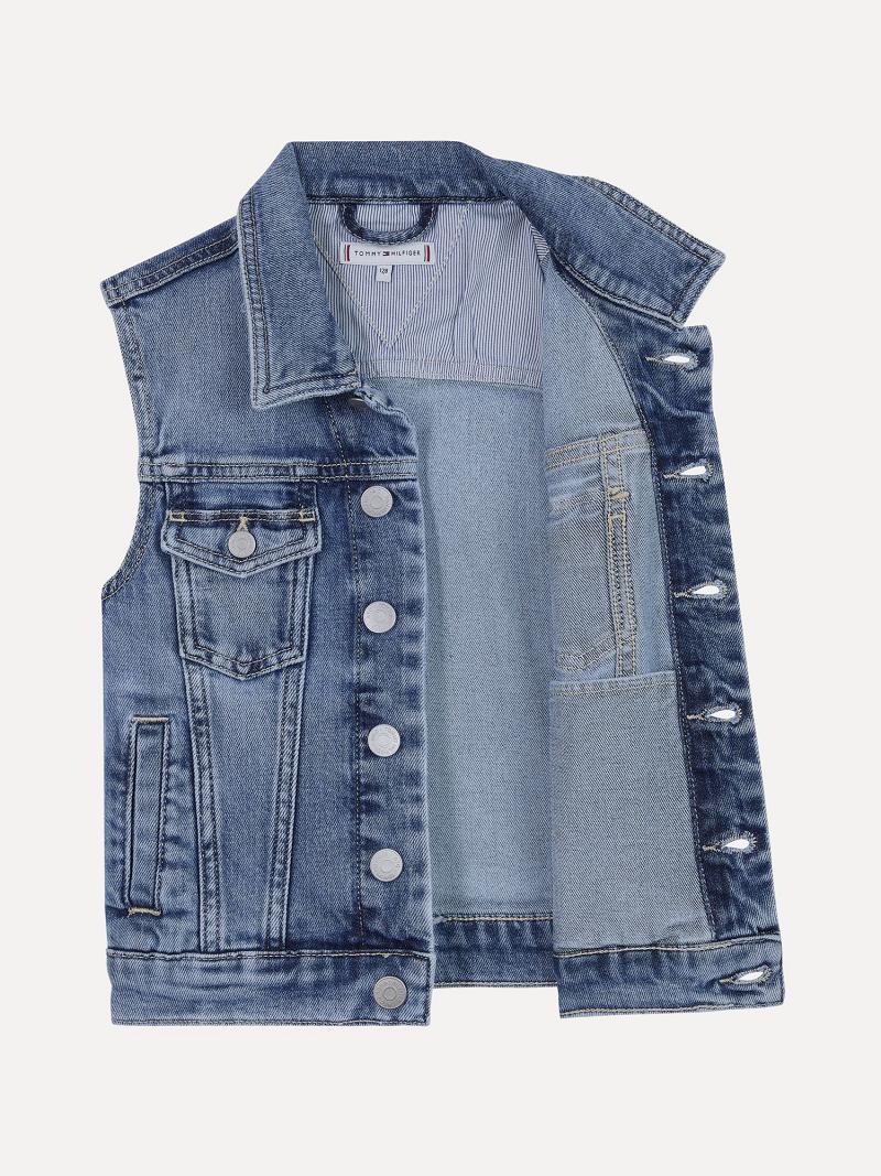 Chaquetas Tommy Hilfiger Denim Vest Azules | MX_G1111