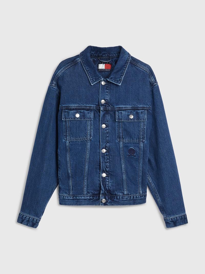 Chaquetas Tommy Hilfiger Embroidered crest denim Azules | MX_M31397