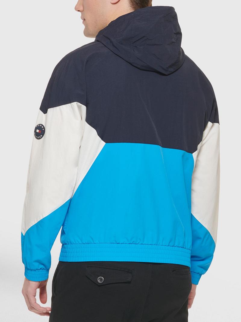 Chaquetas Tommy Hilfiger Encapuchado colorblock popover windbreaker Azul Marino Multicolor | MX_M31406