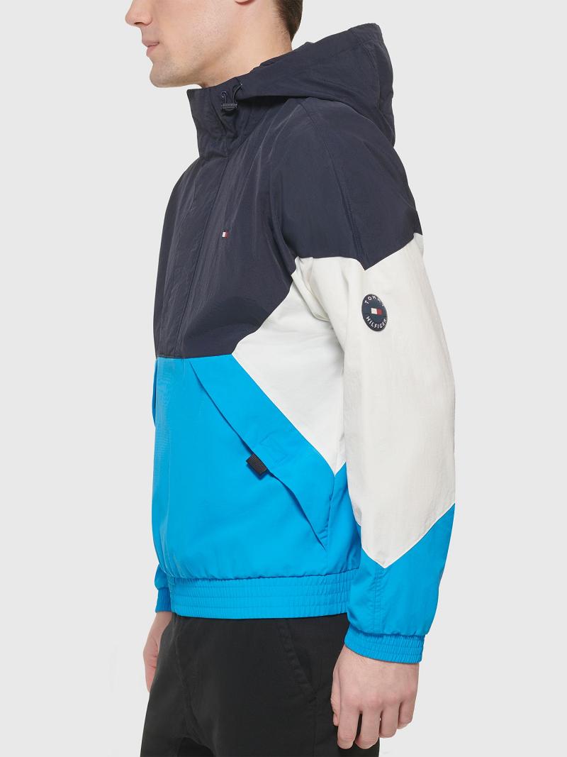 Chaquetas Tommy Hilfiger Encapuchado colorblock popover windbreaker Azul Marino Multicolor | MX_M31406