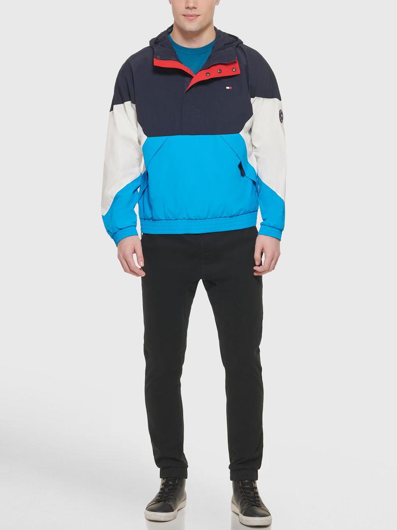 Chaquetas Tommy Hilfiger Encapuchado colorblock popover windbreaker Azul Marino Multicolor | MX_M31406