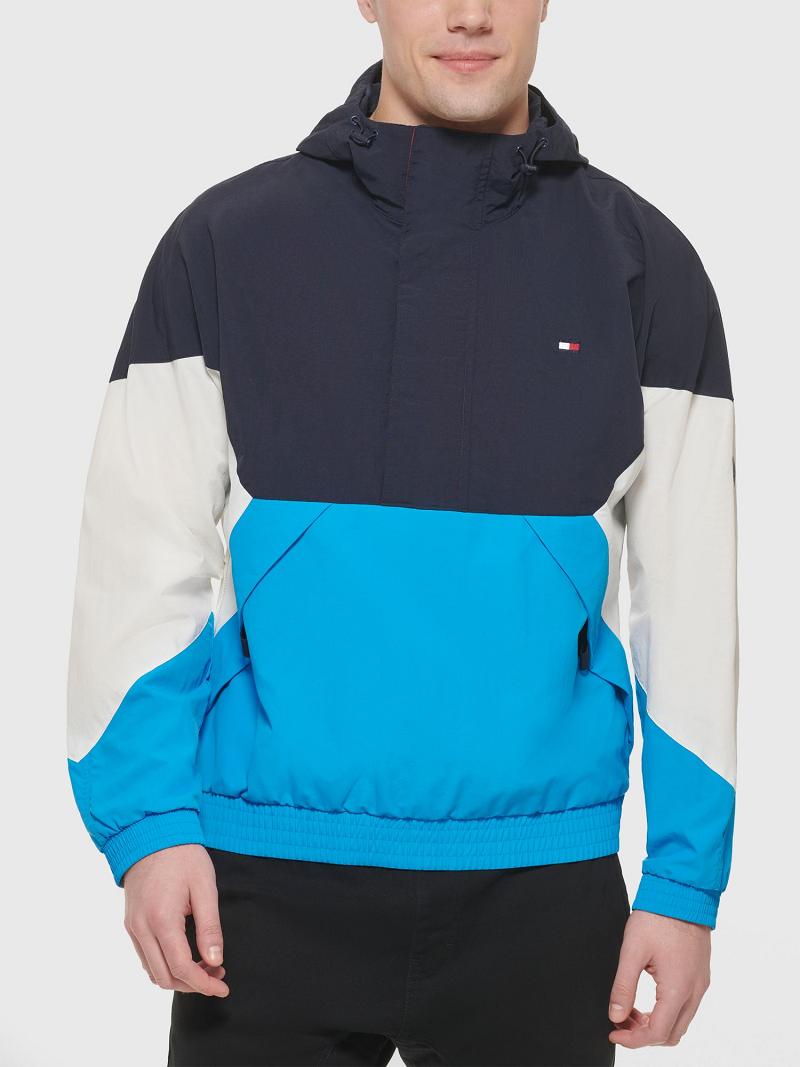 Chaquetas Tommy Hilfiger Encapuchado colorblock popover windbreaker Azul Marino Multicolor | MX_M31406