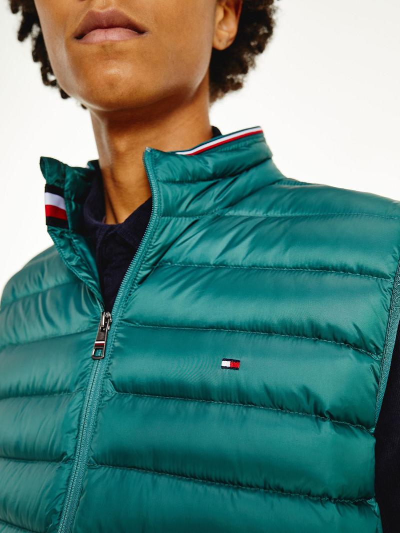 Chaquetas Tommy Hilfiger Recycled packable vest Verdes | MX_M31417