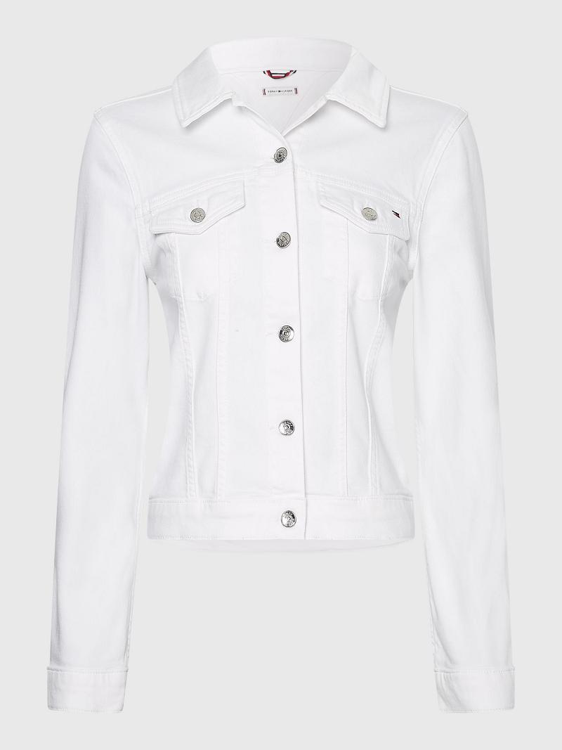 Chaquetas Tommy Hilfiger White Trucker Blancos | MX_W21186