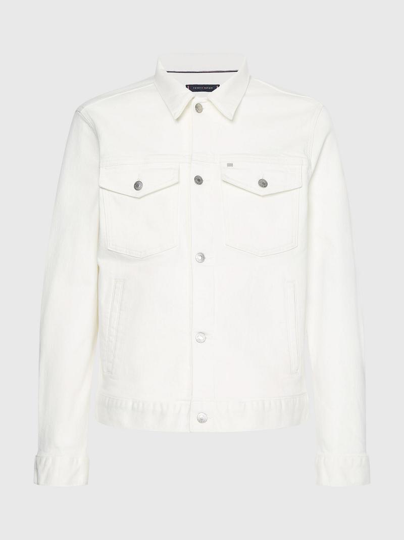 Chaquetas Tommy Hilfiger White denim trucker Blancos | MX_M31431