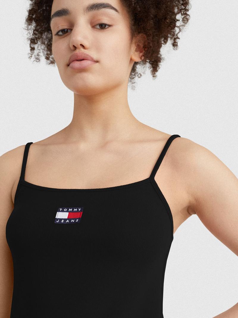 Dresses Tommy Hilfiger Badge Logo Midi Negros | MX_W21042