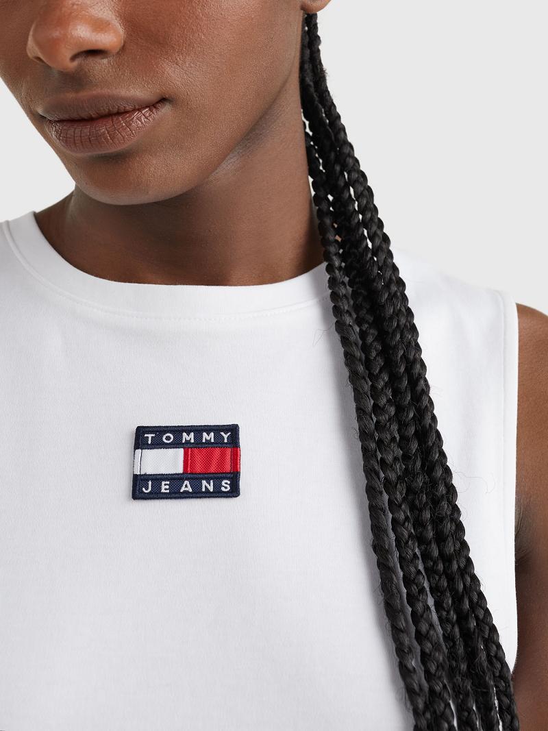 Dresses Tommy Hilfiger Badge Logo Tank Blancos | MX_W21043