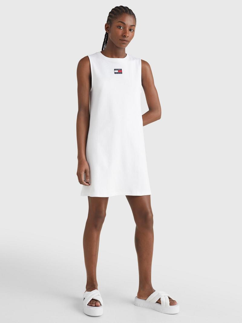 Dresses Tommy Hilfiger Badge Logo Tank Blancos | MX_W21043