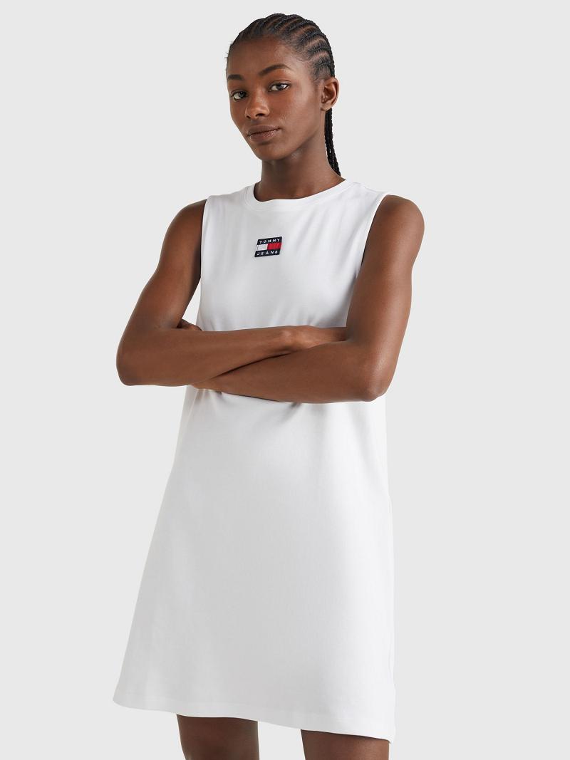 Dresses Tommy Hilfiger Badge Logo Tank Blancos | MX_W21043