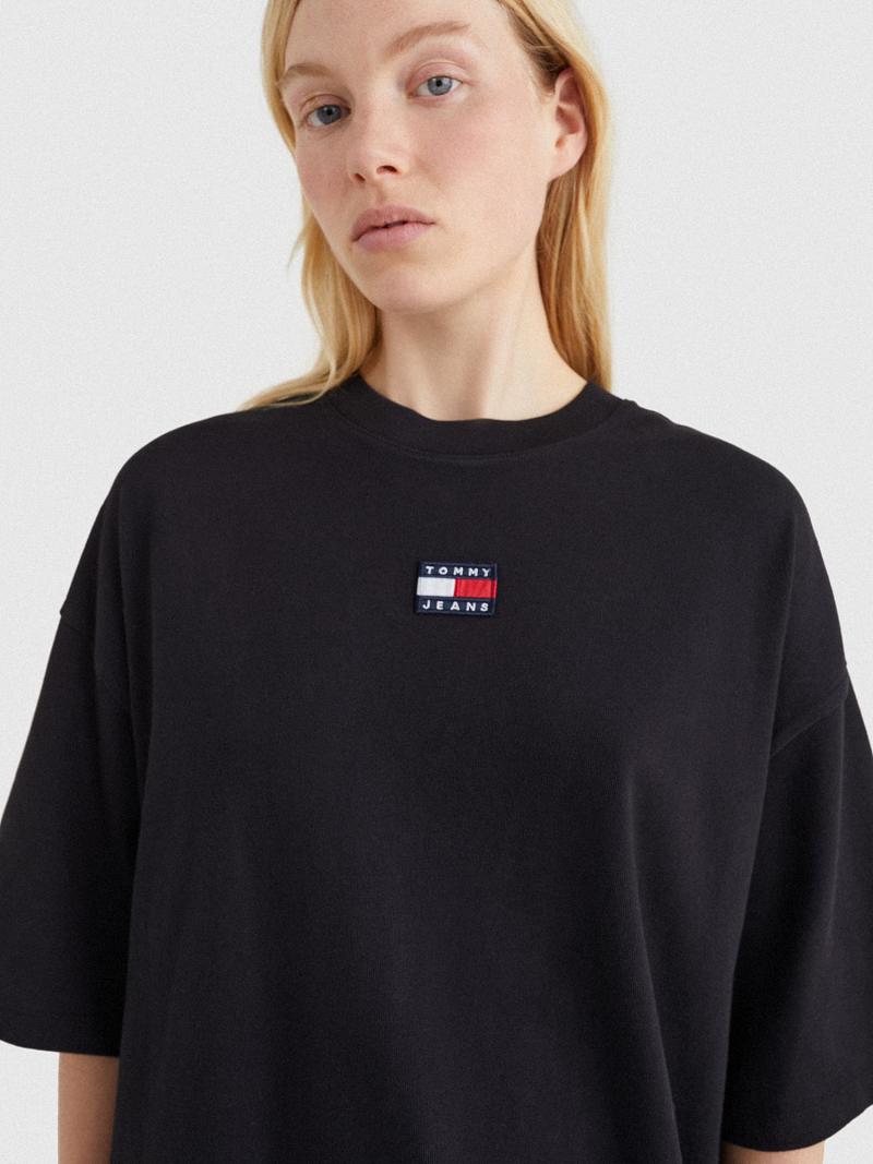 Dresses Tommy Hilfiger Badge T-Shirt Negros | MX_W21044