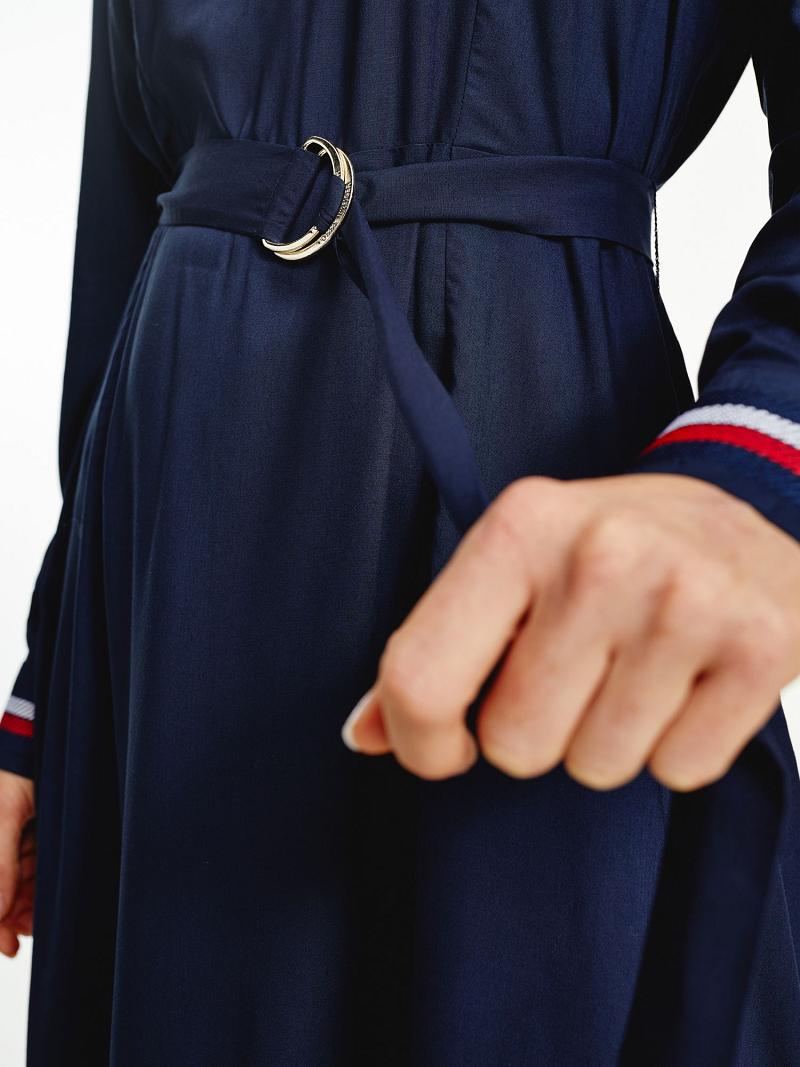 Dresses Tommy Hilfiger Belted Polo Midi Azules | MX_W21045