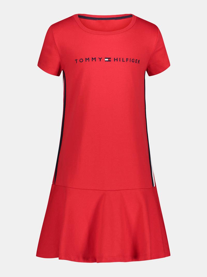 Dresses Tommy Hilfiger Big Logo Tape T-Shirt Rojos | MX_G1043