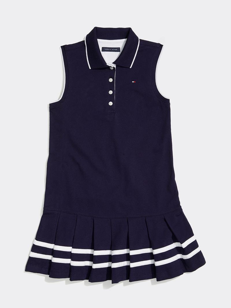 Dresses Tommy Hilfiger Big Sin Manga Pleated Grises | MX_G1049