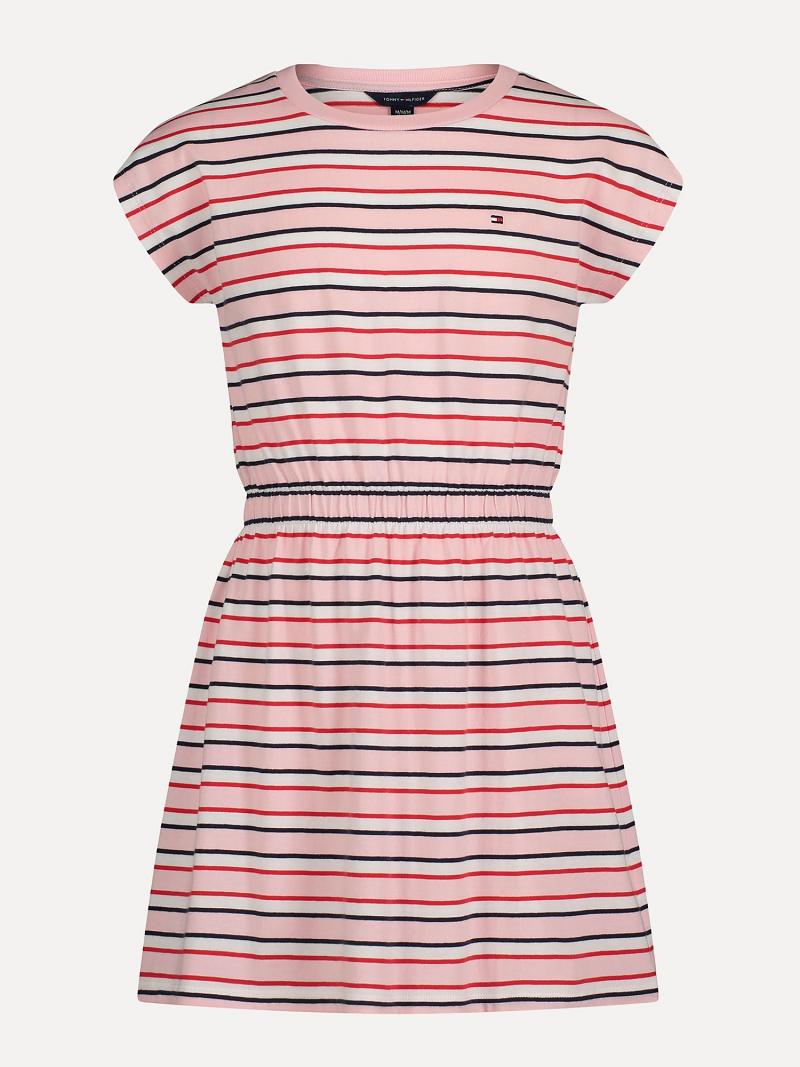 Dresses Tommy Hilfiger Big Stripe Cinched T-Shirt Rosas | MX_G1050