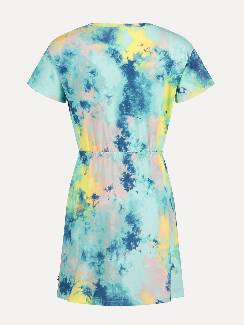 Dresses Tommy Hilfiger Big Tie-Dye T-Shirt Verde Menta | MX_G1052