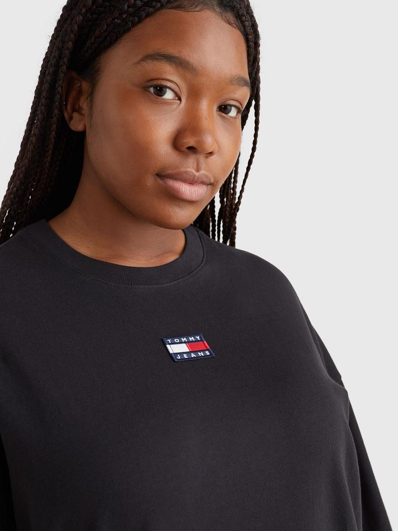 Dresses Tommy Hilfiger Curve Badge Logo T-Shirt Negros | MX_W21052