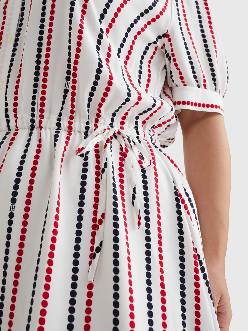 Dresses Tommy Hilfiger Curve Dot Shirtdress Blancos Multicolor | MX_W21053