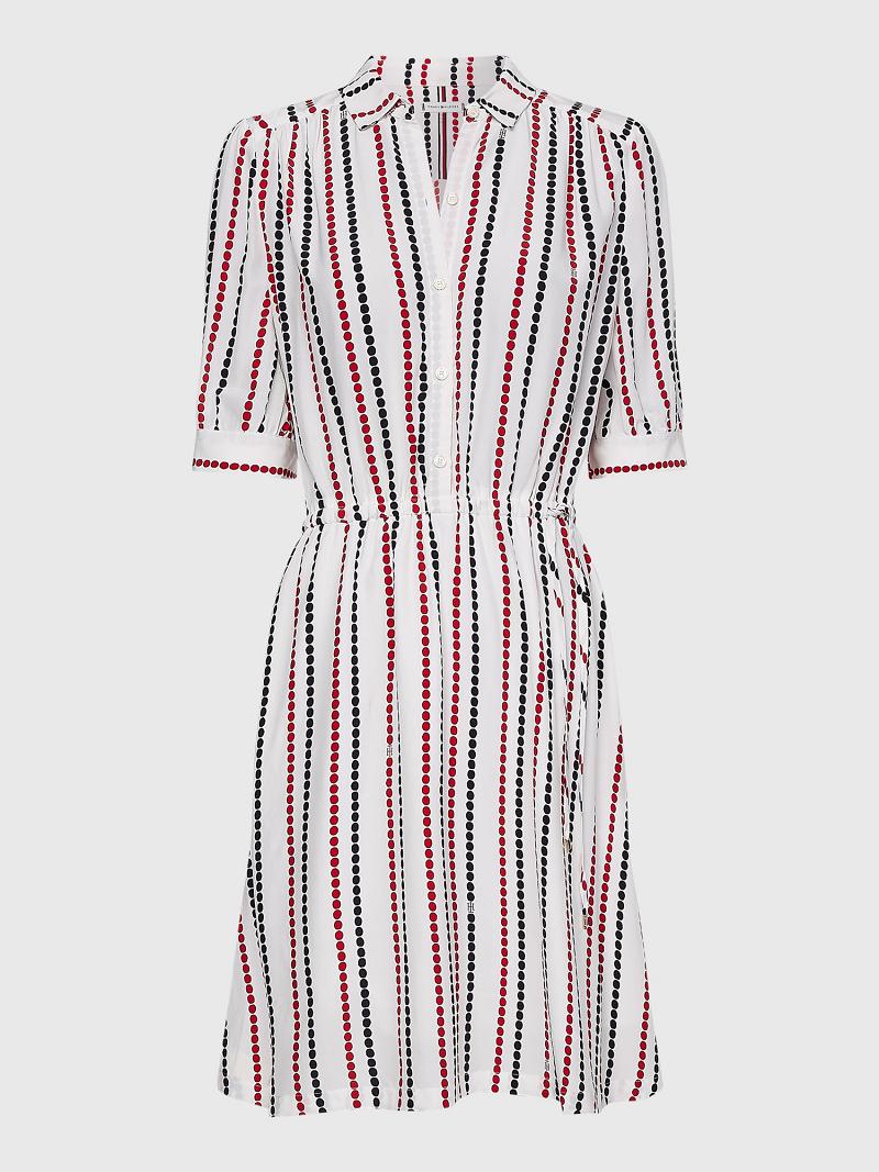 Dresses Tommy Hilfiger Curve Dot Shirtdress Blancos Multicolor | MX_W21053